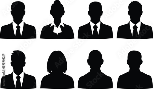 set of business people