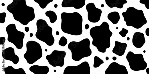 白黒のシンプルでおしゃれな牛柄の背景イラスト