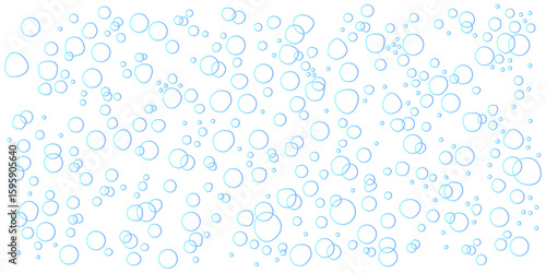 水中に気泡が浮かぶシンプルで爽やかな背景イラスト