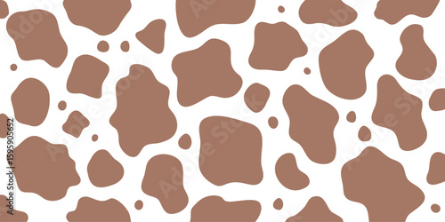 茶色の牛柄模様のシンプルでおしゃれな背景イラスト