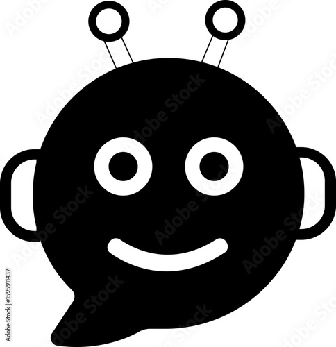 Chatbot icon.Artificial Intelligence machine Learning and chat bot.Ai chatbot icon featuring communication and translation symbols., Outline Symbol Vector Illustration.chatbot ai with a robot.