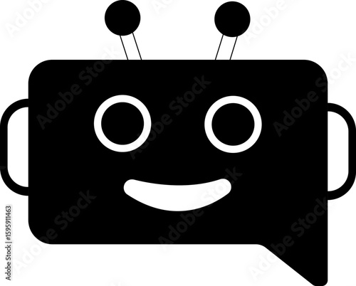 Chatbot icon.Artificial Intelligence machine Learning and chat bot.Ai chatbot icon featuring communication and translation symbols., Outline Symbol Vector Illustration.chatbot ai with a robot.