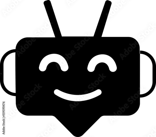 Chatbot icon.Artificial Intelligence machine Learning and chat bot.Ai chatbot icon featuring communication and translation symbols., Outline Symbol Vector Illustration.chatbot ai with a robot.