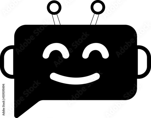 Chatbot icon.Artificial Intelligence machine Learning and chat bot.Ai chatbot icon featuring communication and translation symbols., Outline Symbol Vector Illustration.chatbot ai with a robot.