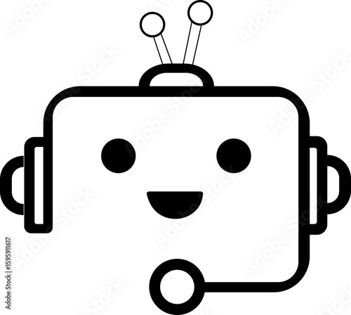 Chatbot icon.Artificial Intelligence machine Learning and chat bot.Ai chatbot icon featuring communication and translation symbols., Outline Symbol Vector Illustration.chatbot ai with a robot.