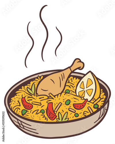 Biryani on solid white 