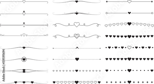 heart shape text divider set