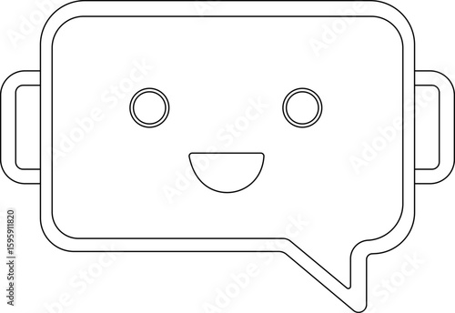 Chatbot icon.Artificial Intelligence machine Learning and chat bot.Ai chatbot icon featuring communication and translation symbols., Outline Symbol Vector Illustration.chatbot ai with a robot.
