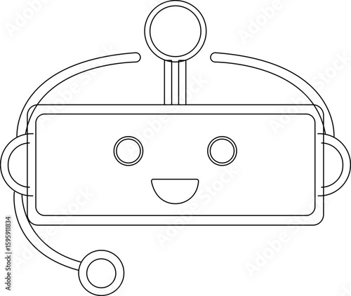 Chatbot icon.Artificial Intelligence machine Learning and chat bot.Ai chatbot icon featuring communication and translation symbols., Outline Symbol Vector Illustration.chatbot ai with a robot.