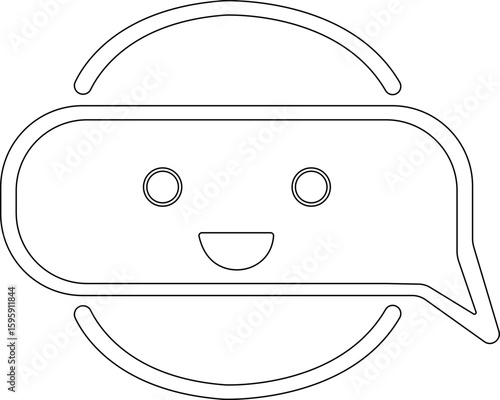 Chatbot icon.Artificial Intelligence machine Learning and chat bot.Ai chatbot icon featuring communication and translation symbols., Outline Symbol Vector Illustration.chatbot ai with a robot.