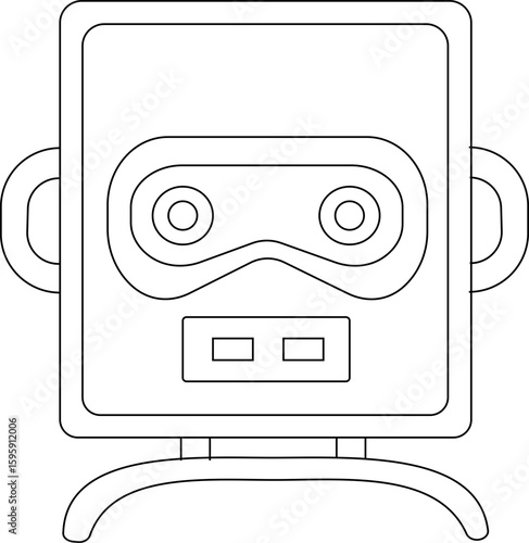 Chatbot icon.Artificial Intelligence machine Learning and chat bot.Ai chatbot icon featuring communication and translation symbols., Outline Symbol Vector Illustration.chatbot ai with a robot.