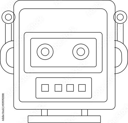 Chatbot icon.Artificial Intelligence machine Learning and chat bot.Ai chatbot icon featuring communication and translation symbols., Outline Symbol Vector Illustration.chatbot ai with a robot.