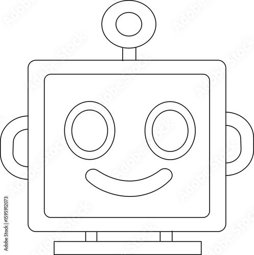 Chatbot icon.Artificial Intelligence machine Learning and chat bot.Ai chatbot icon featuring communication and translation symbols., Outline Symbol Vector Illustration.chatbot ai with a robot.