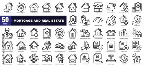 Mortgage and Real Estate Icon Set