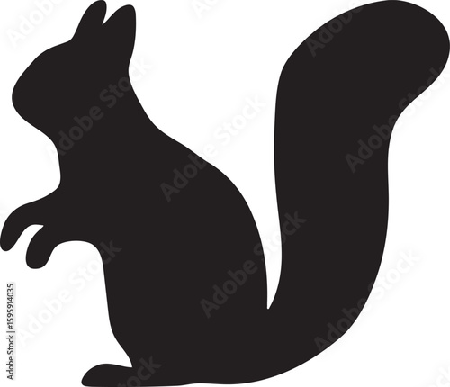 Squirrel silhouette vector, fox squirrel silhouette, squirrel silhouette vector illustration