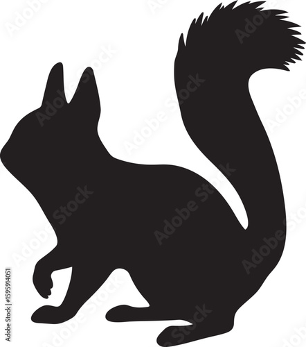 Squirrel silhouette, squirrel silhouette icon vector isolated white background
