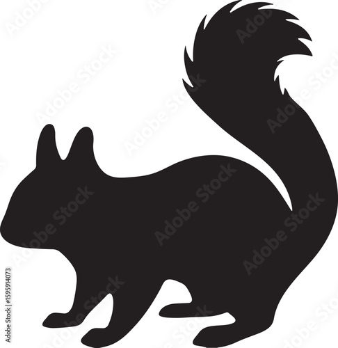 Squirrel silhouette, squirrel silhouette icon vector isolated white background