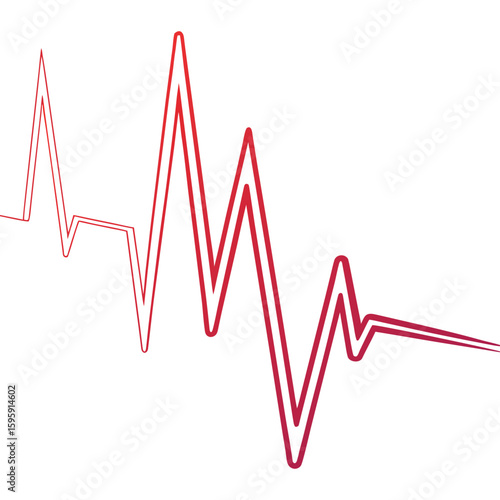 Heartbeat line inside a heart shape enclosed in a red circle on a white background illustration image