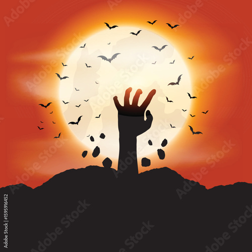 zombie hand background 0910