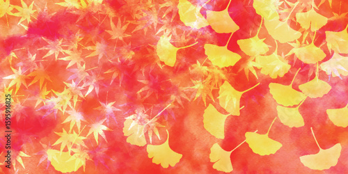 紅葉　もみじ　イチョウ　秋　背景