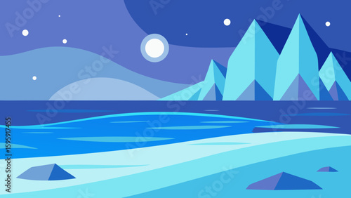 crystalline beach scene transparent waves soft