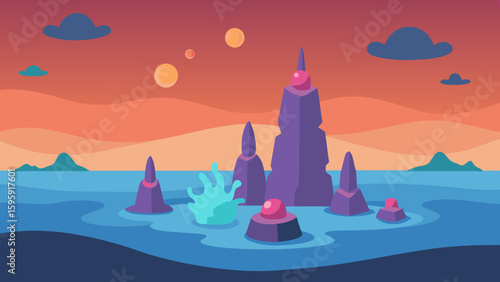 miniature shore coral towers gemstones