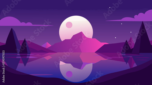 fantasy twilight scene stylized hills glowing