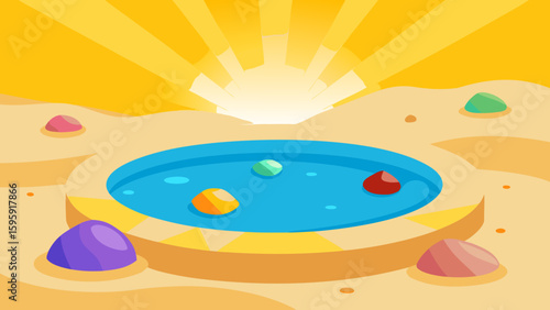 glistening tide pool colorful gemstones