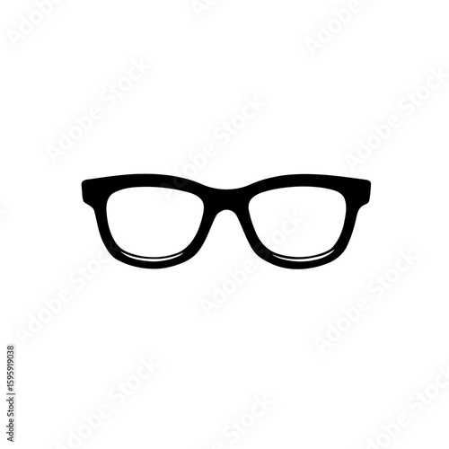 Black fashion eyeglasses with plastic frames isolated on a white background