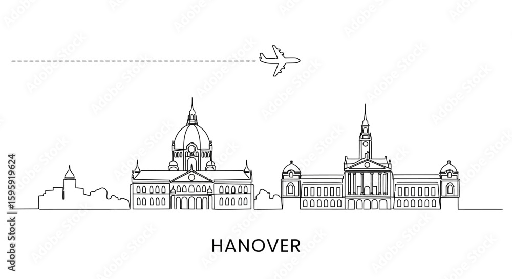 Fototapeta premium Hanover Skyline Germany Cityscape Airport.