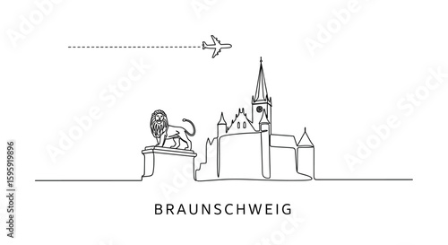 Braunschweig Skyline Travel Germany Minimal.