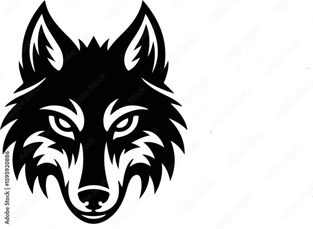 Tribal Wolf Head in Circular Flame Design – Bold Tattoo or Fantasy Logo Art Tribal Wolf Head in Circular Flame Design – Bold Tattoo or Fantasy Logo Art