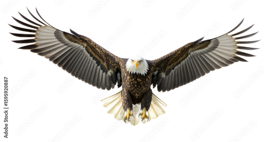 Obraz premium Bald Eagle in Flight Wings Spread Wide Majestic Bird Photography
