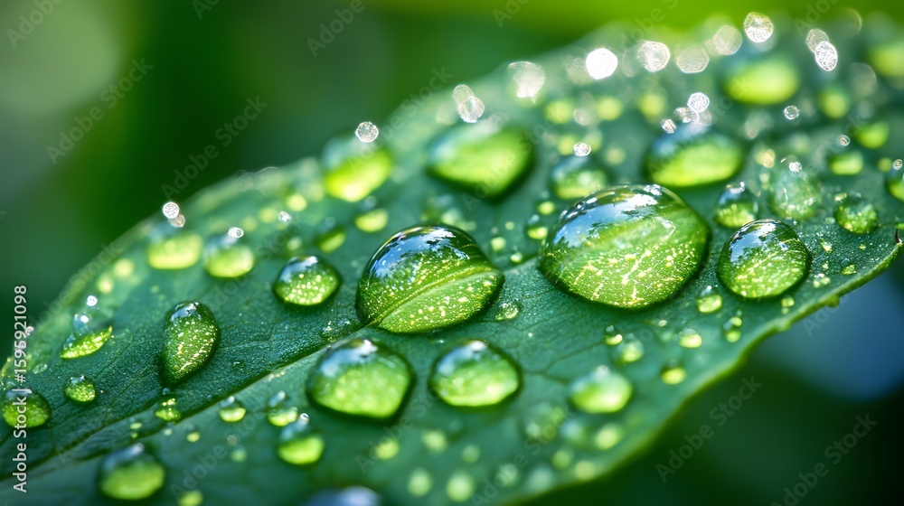 green leaf with water drops green leaf with water drops