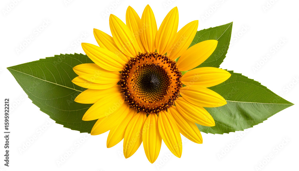 Obraz premium Bright yellow sunflower isolated on white background