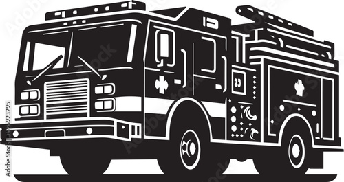 Emergency vehicle fire engine rescue truck vector