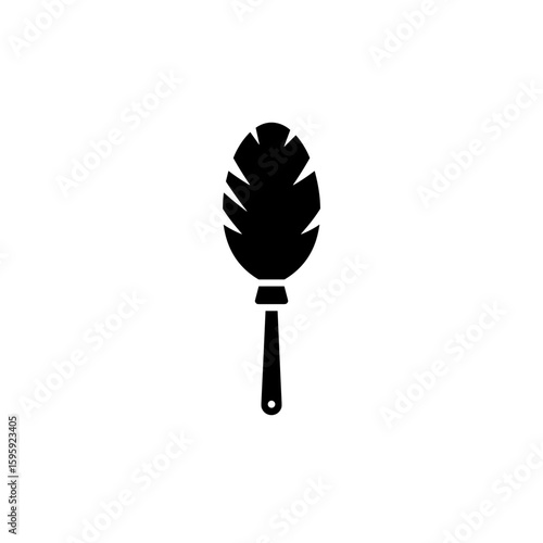 Dust brush icon design in black and white for cleaning concept