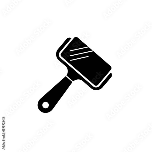 Clothes lint roller icon design in black and white for clothing care concept