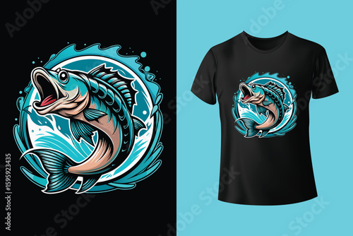 Cartoon of shark hunting little fishes
