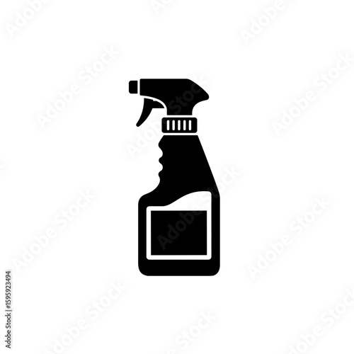 Black silhouette of a spray bottle for cleaning