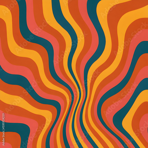 Trippy Wavy Retro Lines Pattern