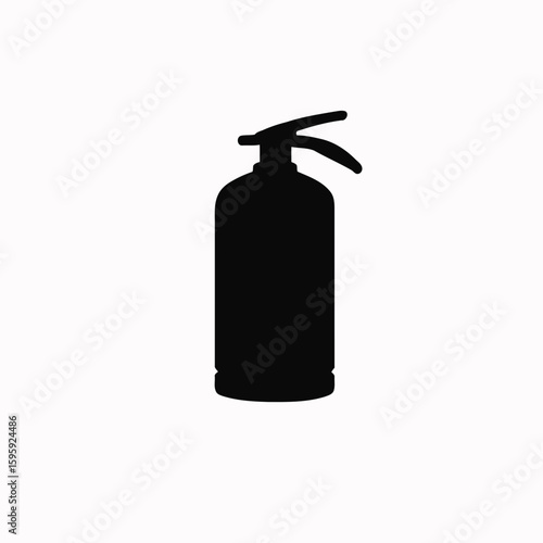 Red fire extinguisher bottle, a safety object isolated on a white background
