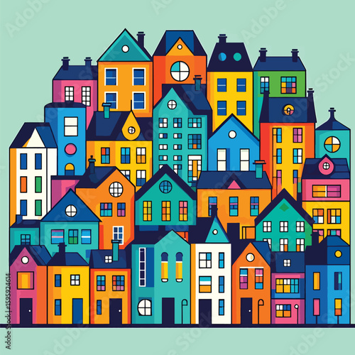 seamless pattern with houses