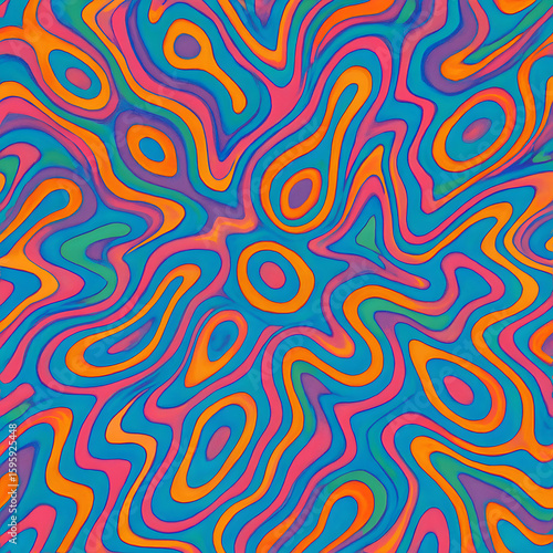 Psychedelic Rainbow Wavy Line Pattern