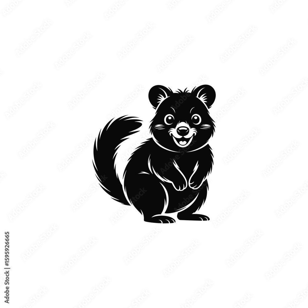 Fototapeta premium Quokka vector silhouette