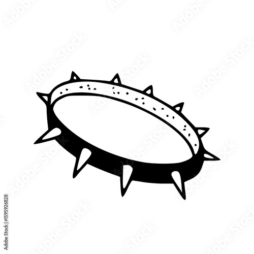 spiked dog collar vector illustration