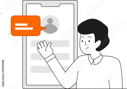 Person interacting with social media profile on mobile