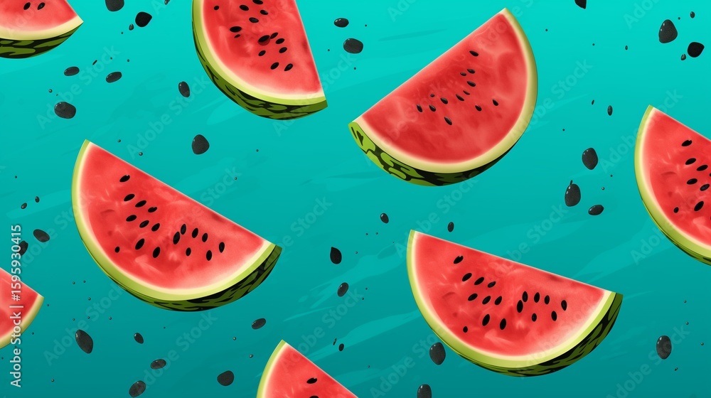 Watermelon Wallpaper. Close-up of fresh watermelon texture with dewdrops, highlighting vivid colors and natural patterns Watermelon Wallpaper. Close-up of fresh watermelon texture with dewdrops, highlighting vivid colors and natural patterns