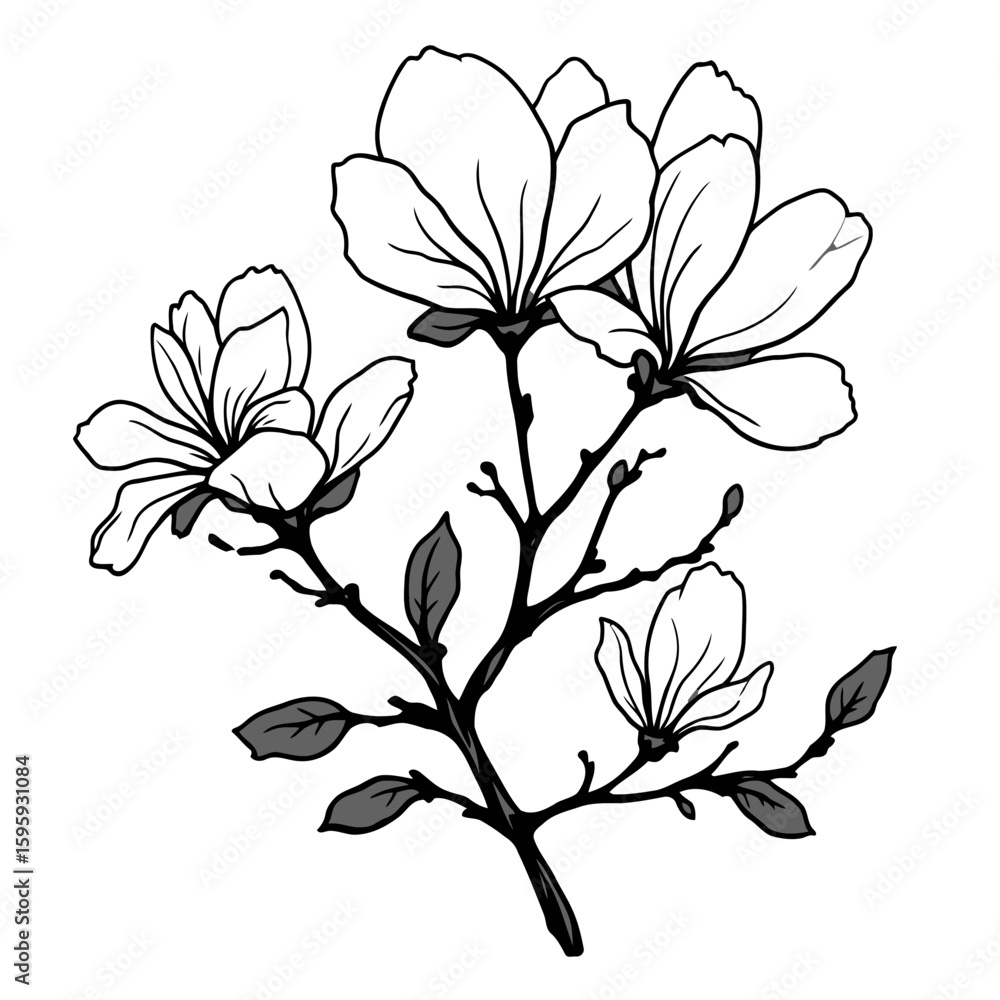 Obraz premium Abstract vector floral illustration with a pink flower pattern, perfect for a spring nature design or summer decoration