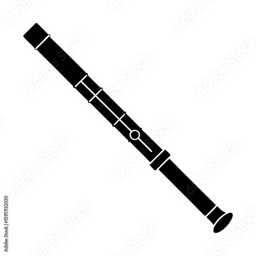 Musical instrument clarinet wind instrument woodwind design silhouette